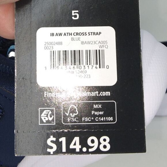 Athletic Works Toddler Boys NEW w/Tags Blue Easy Close Sneakers - sz. 5 - Picture 6 of 7